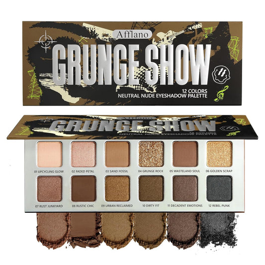Skiennix Natural Nudes Eyeshadow Palette - Warm Taupe & Dark Brown Matte, Shimmer, Metallic | Travel-Friendly, Long-Lasting Compact for Everyday Looks