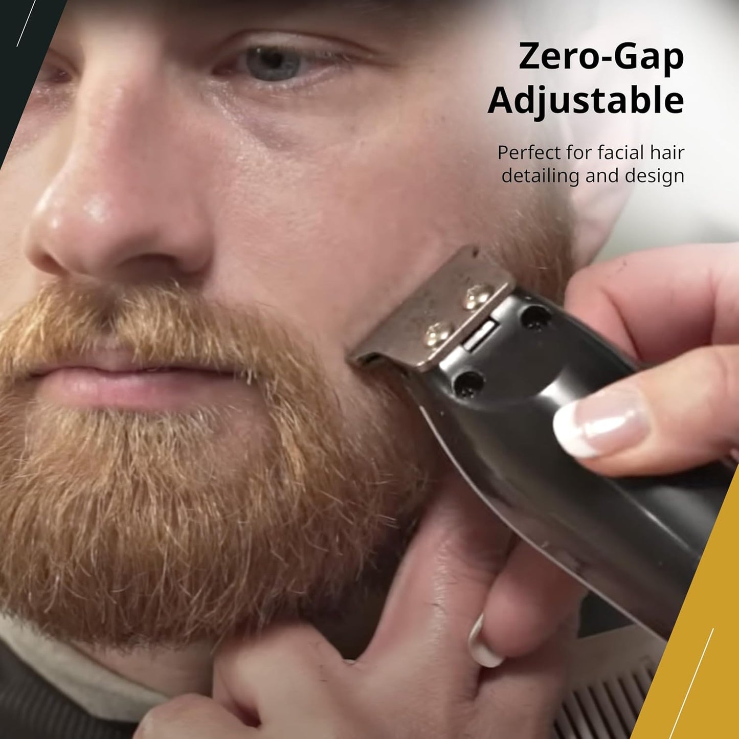 Wahl Professional Detailer Trimmer - Black Adjustable T-Blade with Accessories & Guides