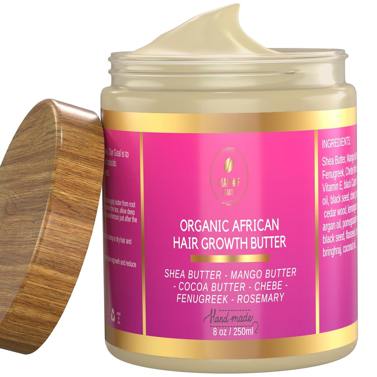 Chebe Hair Growth Butter - Ayurvedic Deep Conditioner with Shea & Cocoa for All Hair Types | 8 oz