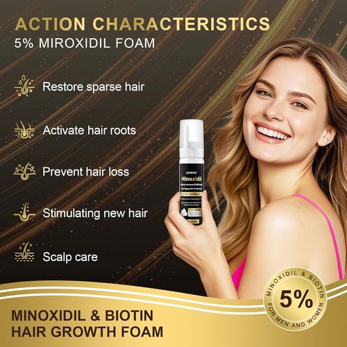 Regine Switzerland 5% Minoxidil Foam - Fast Absorbing Hair Growth Treatment for Thinning Hair | 3 Month Supply (3 x 2.12 oz)