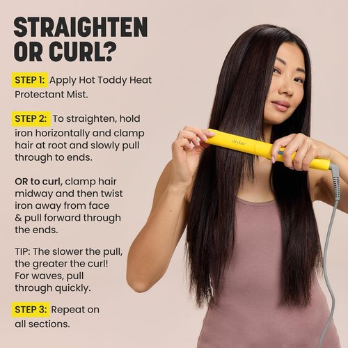 Drybar The Tress Press Straightening Iron - Ionic Technology for Smooth, Shiny Hair - Versatile Styling Options