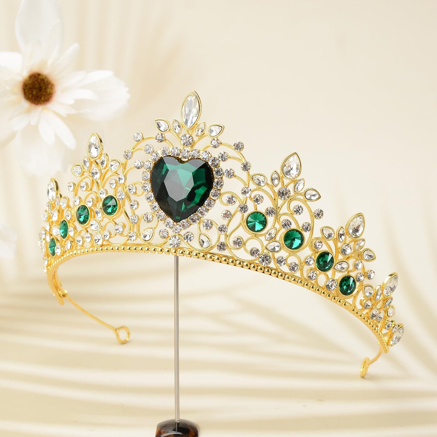 S SNUOY Tiaras and Crowns for Women Crystal Queen Crowns Rhinestone Princess Tiaras Hair Accessories for Bridal Birthday Prom Party - May Emerald