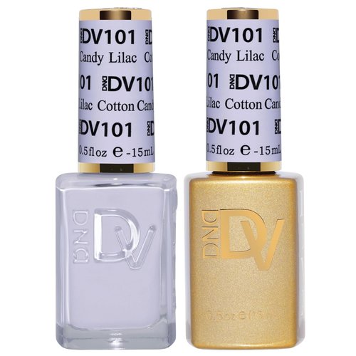 DND Gel Polish Set - Coquette Collection | UV/LED Gel & Air Dry Nail Lacquer Duo - 101 Cotton Candy Lilac, 0.5 Fl Oz