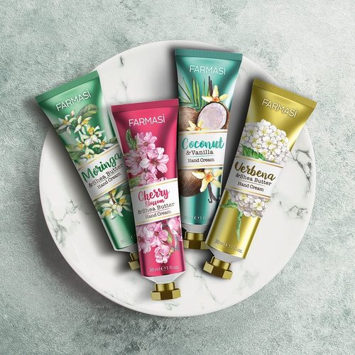 FARMASi Hand Cream - Intensive Moisturizing Lotion with Shea Butter | Travel Size 1 fl oz, Moringa & Shea