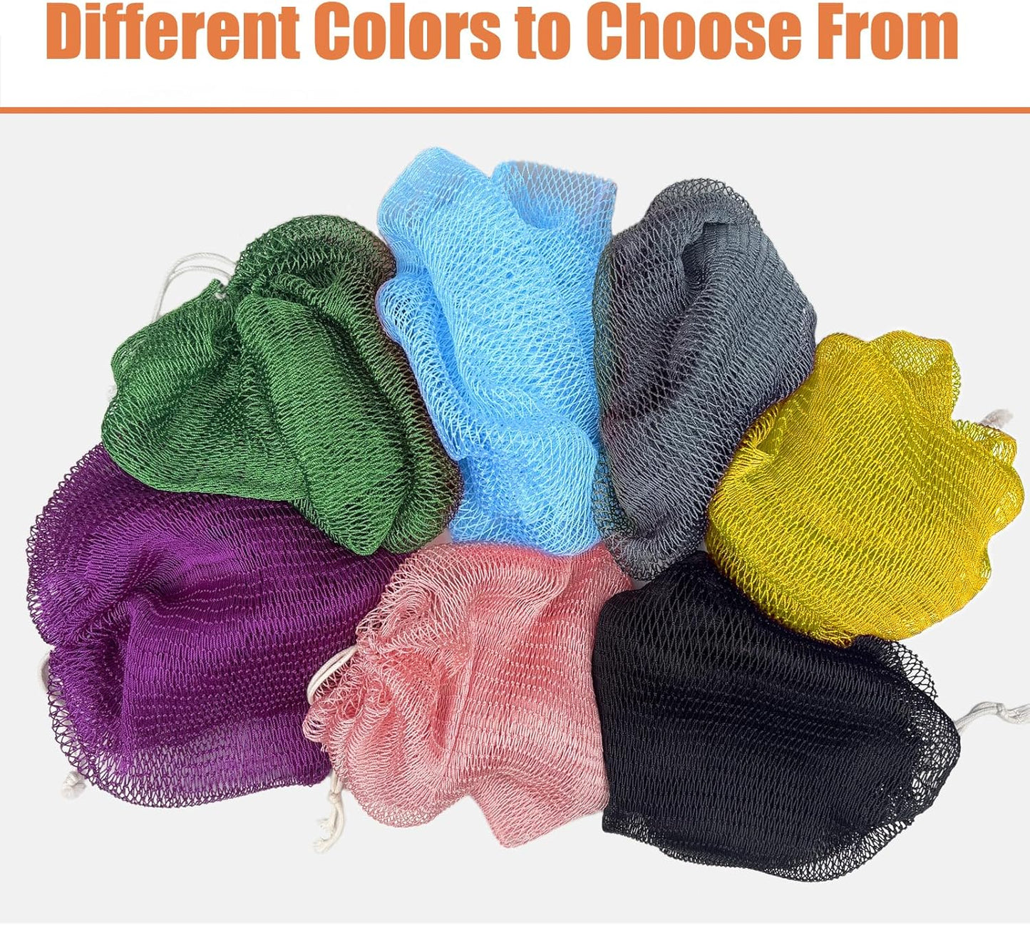 Unifab Authentic African Net Sponge - Exfoliating Bath & Shower Scrubber | 2-Piece Set in Purple & Yellow
