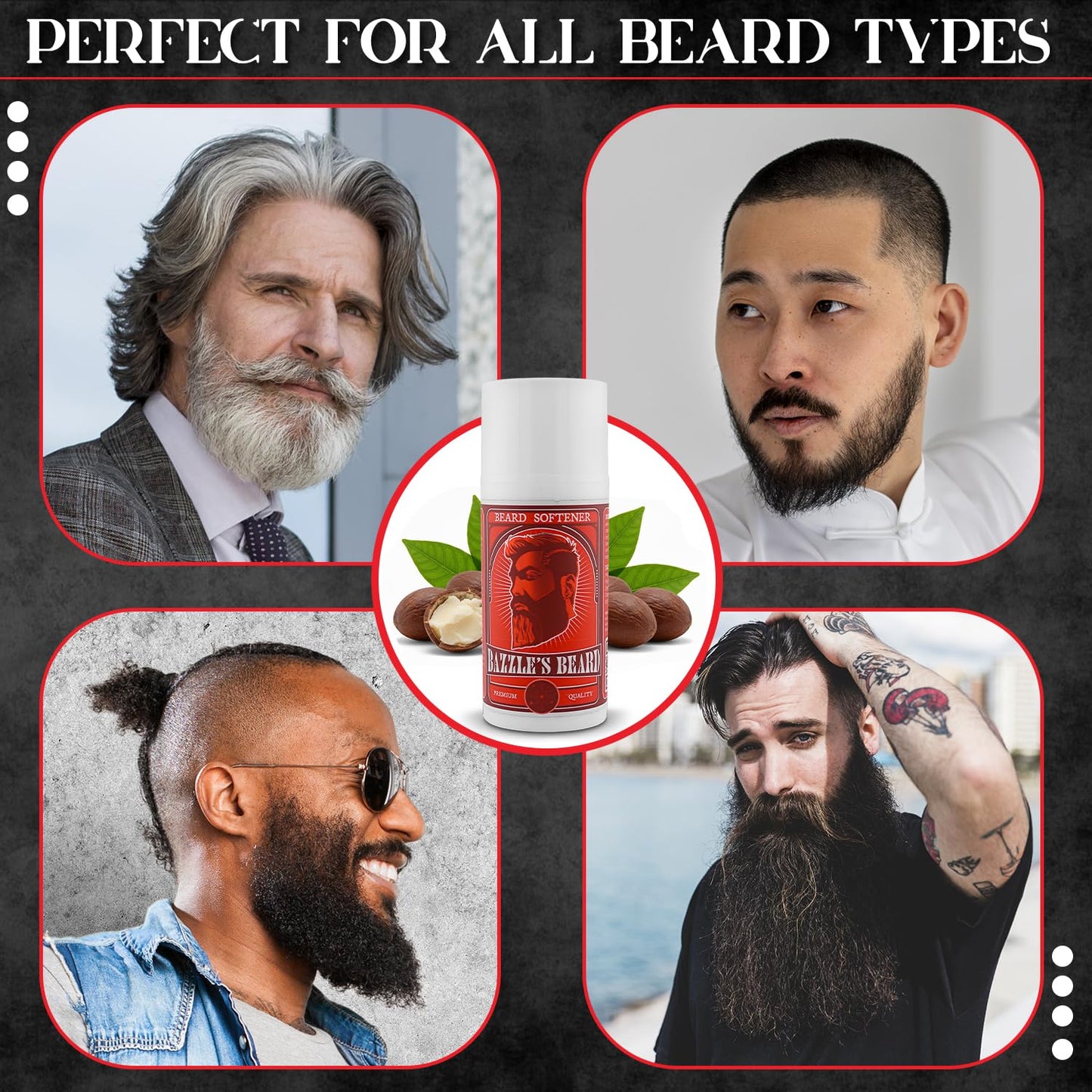 Bazzle Beard Softener - Biotin-Enriched Beard Balm Conditioner for Soft, Shiny Facial Hair