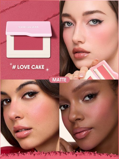 **SHEGLAM Dream Touch Blush - Lightweight, Smooth, Blendable Long-Lasting Powder Blush | 001 Love Cake**