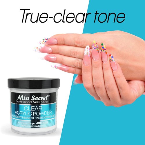 Mia Secret Clear Acrylic Powder - Professional Quality Nail Enhancement | 4oz Size
