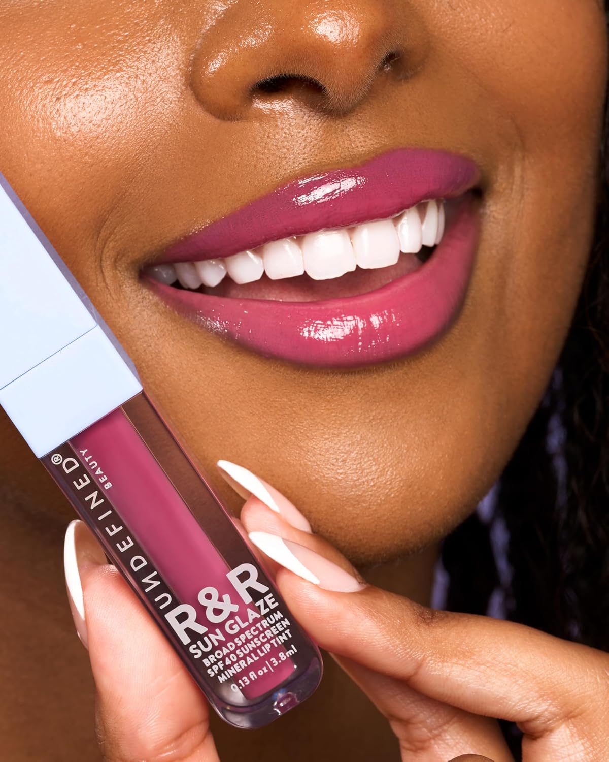 Undefined R&R Sun Glaze SPF 40 Mineral Lip Oil Tint - Hydrating Sunscreen in Pink