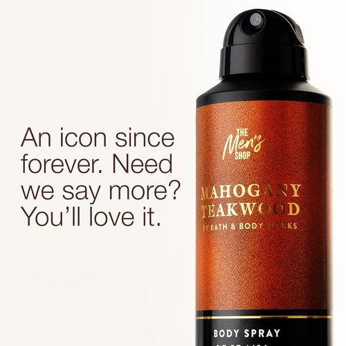 Bath & Body Works Body Spray for Men - Mahogany Teakwood Scent, Long-Lasting Masculine Fragrance, 8 oz