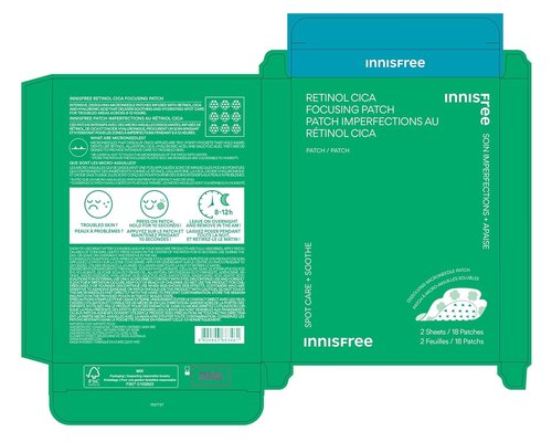 Innisfree Retinol Cica Focusing Patch - Korean Hydrocolloid Acne Treatment with Salicylic & Hyaluronic Acid | 1 or 2 Pack