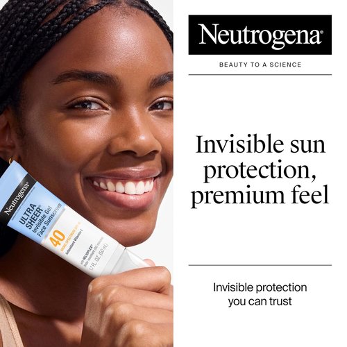 Neutrogena Ultra Sheer Gel Sunscreen SPF 40 - Matte Finish Facial Moisturizer | Travel Size, 1.7 oz