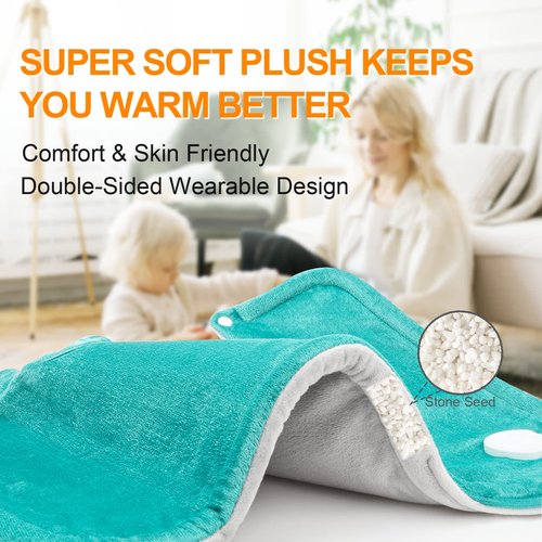Heating Pad for Neck and Shoulders and Back, Mothers Day Gifts for Mom Wife Grandma, Birthday Gifts for Women, Weighted Neck Heating Pads, Large Heat Pad, 6 Heat Settings 4 Auto-Off, 17"x23" Blue