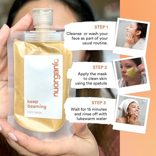 Nuorganic Turmeric Face Mask - Soothing & Exfoliating Acne Treatment - Airtight Tube for Freshness