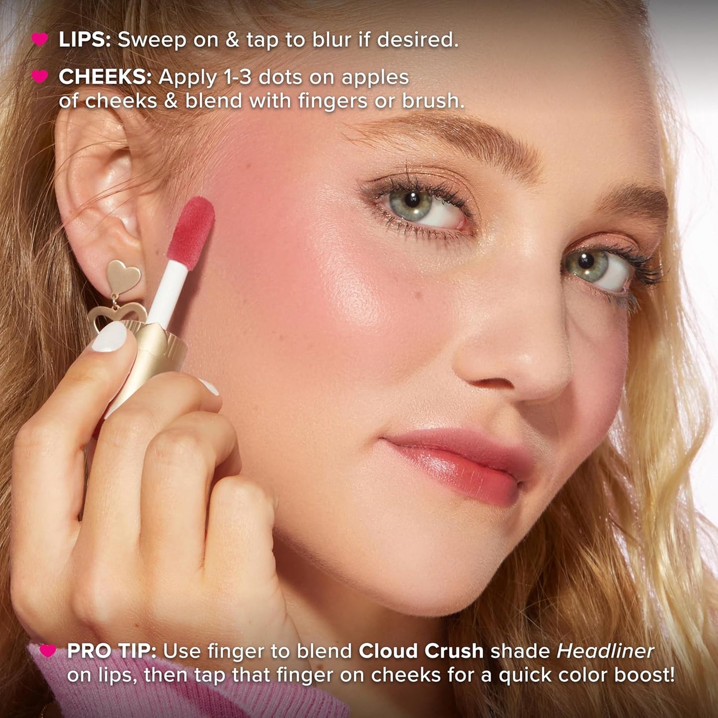 Too Faced Cloud Crush Whipped Lip & Cheek - Creamy Multi-Use Formula with Hyaluronic Oil for Longwear Flush