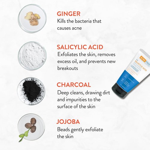 **Acne Free Salicylic Acid Exfoliating Face Scrub - 2% BHA Blackhead Remover & Deep Cleanse, 5 Ounce**