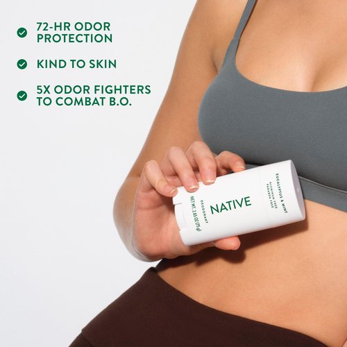 Native Deodorant Contains Naturally Derived Ingredients, 72 Hour Odor Control, Deodorant for Women and Men, Aluminum Free, Eucalyptus & Mint 2.65oz