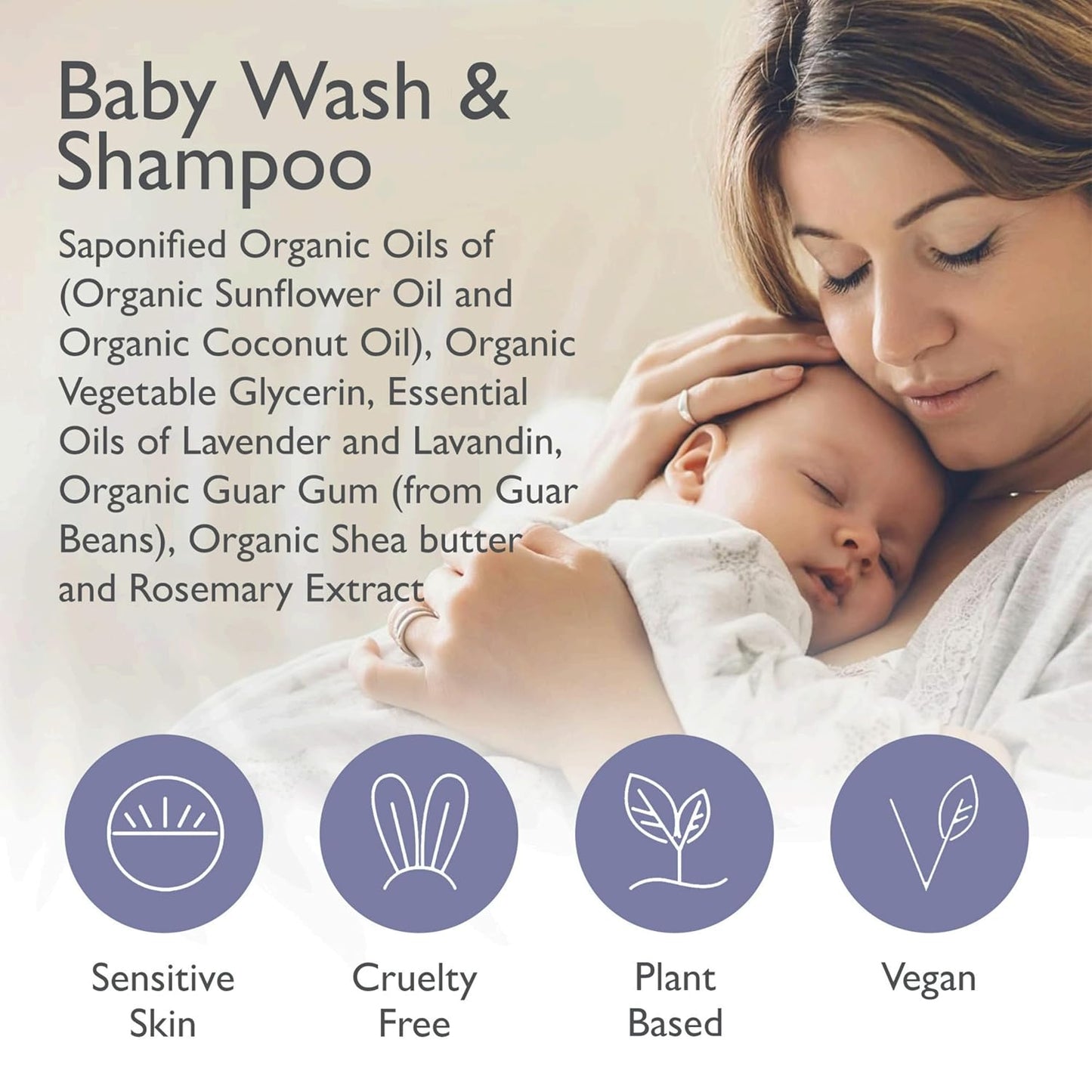 SoCal Suds & Company Baby Body Wash & Shampoo - Natural Lavender Soap for Sensitive Skin | 12oz Bottle