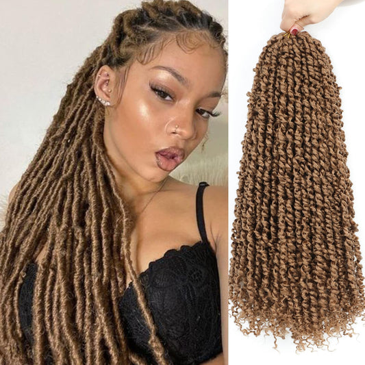 Roalnce Passion Twist Hair Braiding Water Wave Crochet Hair Extensions Pre Looped Synthetic Braids for Black Women 8 Packs 12 Inch