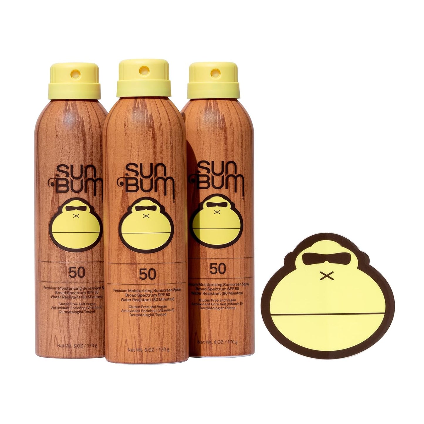 Sun Bum Moisturizing Sunscreen Spray SPF 50 - Vegan, Broad Spectrum UVA/UVB Protection | 3 Pack, 6 oz