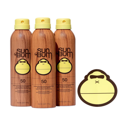 Sun Bum Moisturizing Sunscreen Spray SPF 50 - Vegan, Broad Spectrum UVA/UVB Protection | 3 Pack, 6 oz
