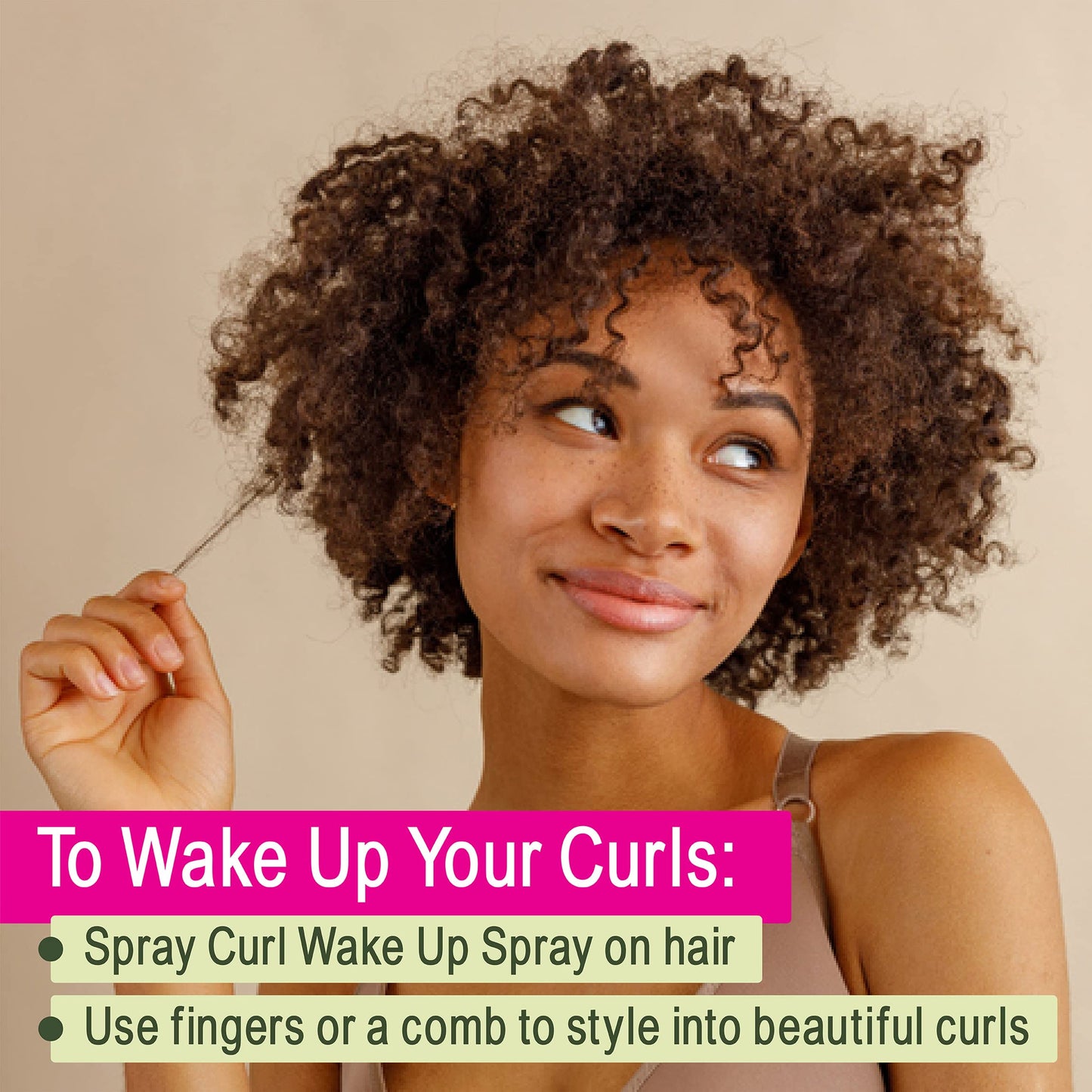 NOTHING BUT Curl Wake Up Spray - Sulfate-Free Defining, Refresher Spray for Hair Detangles, Conditions, and Adds Shine for All Types of Natural, Healthy, Curly Hairs - 8 oz