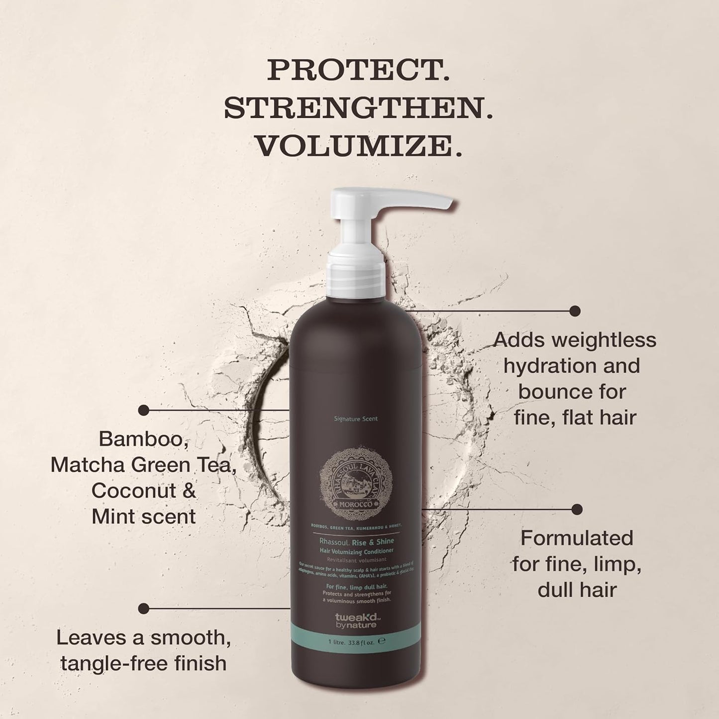 Tweak’d By Nature - Rise & Shine Volumizing Conditioner for Fine Hair | Paraben & Sulfate Free, 33.8 oz