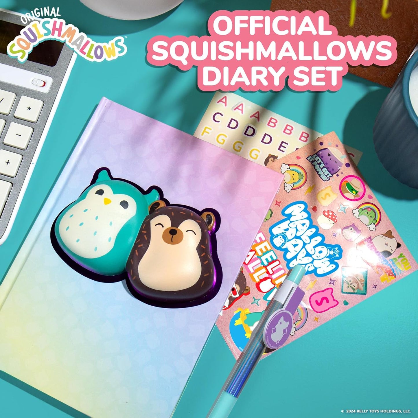Squishmallows Original Diary Set - Fun Journaling Kit with Stickers, Pen & Sketchbook for Kids | 5 x 7 Inches