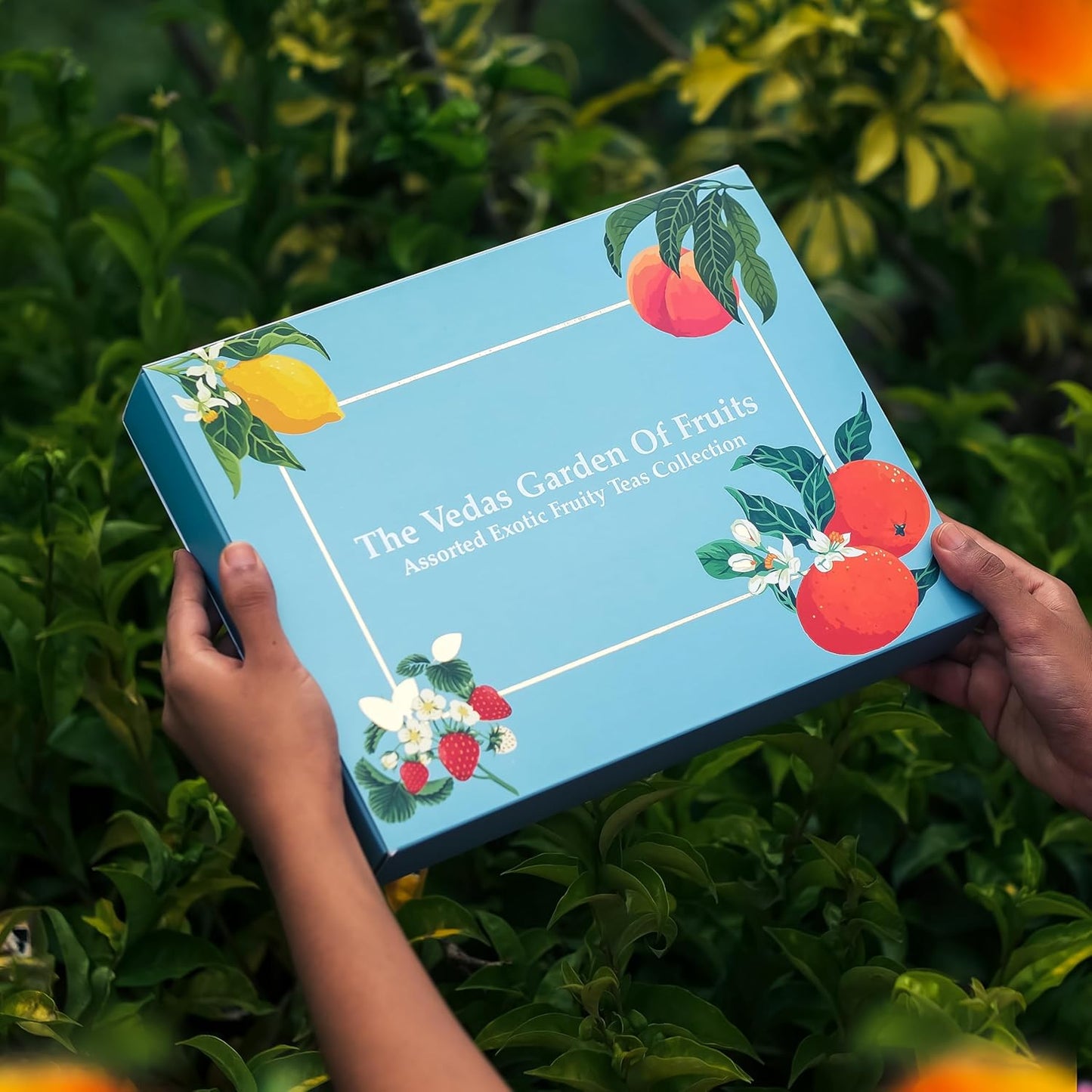 Vedas Garden of Fruits Premium Herbal Tea Gift Set - Eco-Friendly 24 Hand-Stitched Teabags | 6 Unique Flavors for All Occasions