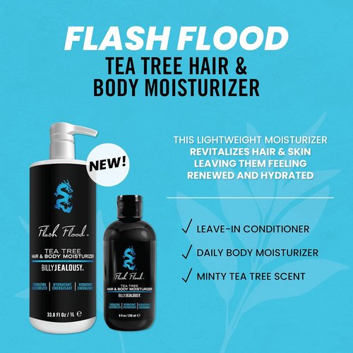 Billy Jealousy Flash Flood Hair & Body Moisturizer - Nourishing Formula with Tea Tree, Lavender & Peppermint