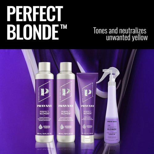PRAVANA The Perfect Blonde Purple Toning Conditioner - Neutralizes Brassy Tones | Enhances Shine & Protection | Vegan, Cruelty-Free