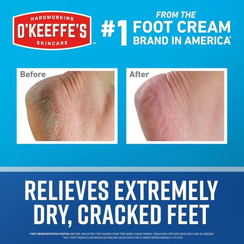 O'Keeffe's Foot Cream - Guaranteed Relief for Extremely Cracked, Dry Feet | 3 oz Tube (2 Pack)