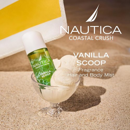Nautica Vanilla Scoop Hair & Body Mist - Decadent Gourmand Scent with Pistachio & Cherry Blossom, 8 fl oz