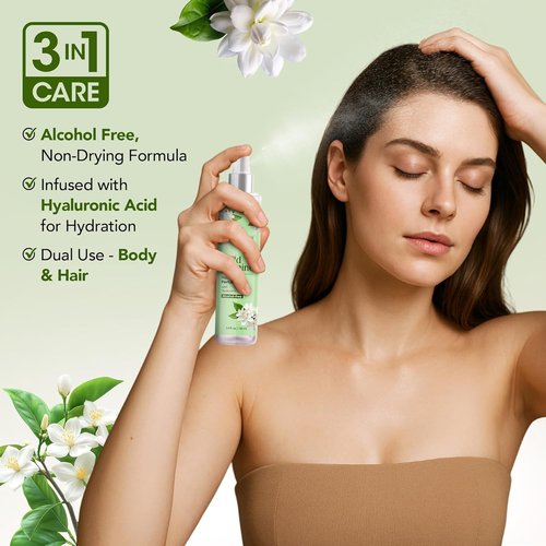 Botanic Hearth Jasmine Hair Perfume - Long-Lasting Alcohol-Free Body Mist for All-Day Freshness | 3.4 Fl Oz