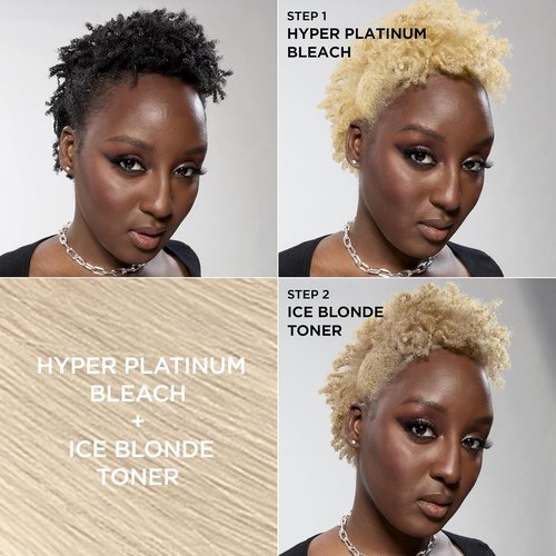 L'Oreal Paris Feria Hyper Platinum Hair Bleach - Lifts Up to 8 Levels with Anti-Brass Conditioner | 1 Kit