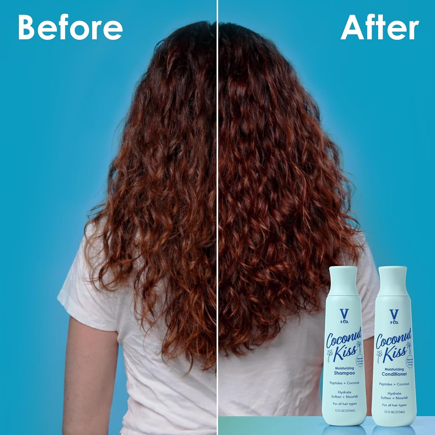 V&Co. Moisturizing Conditioner - Sulfate-Free, Color Safe Formula with Peptide Technology | 12 Oz.