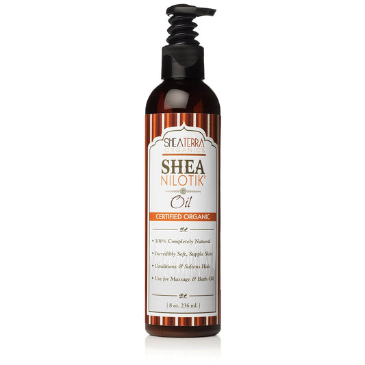 Shea Terra Organics Shea Nilotik’ Oil - Fragrance-Free Daily Moisturizer for Sensitive Skin | 8 oz