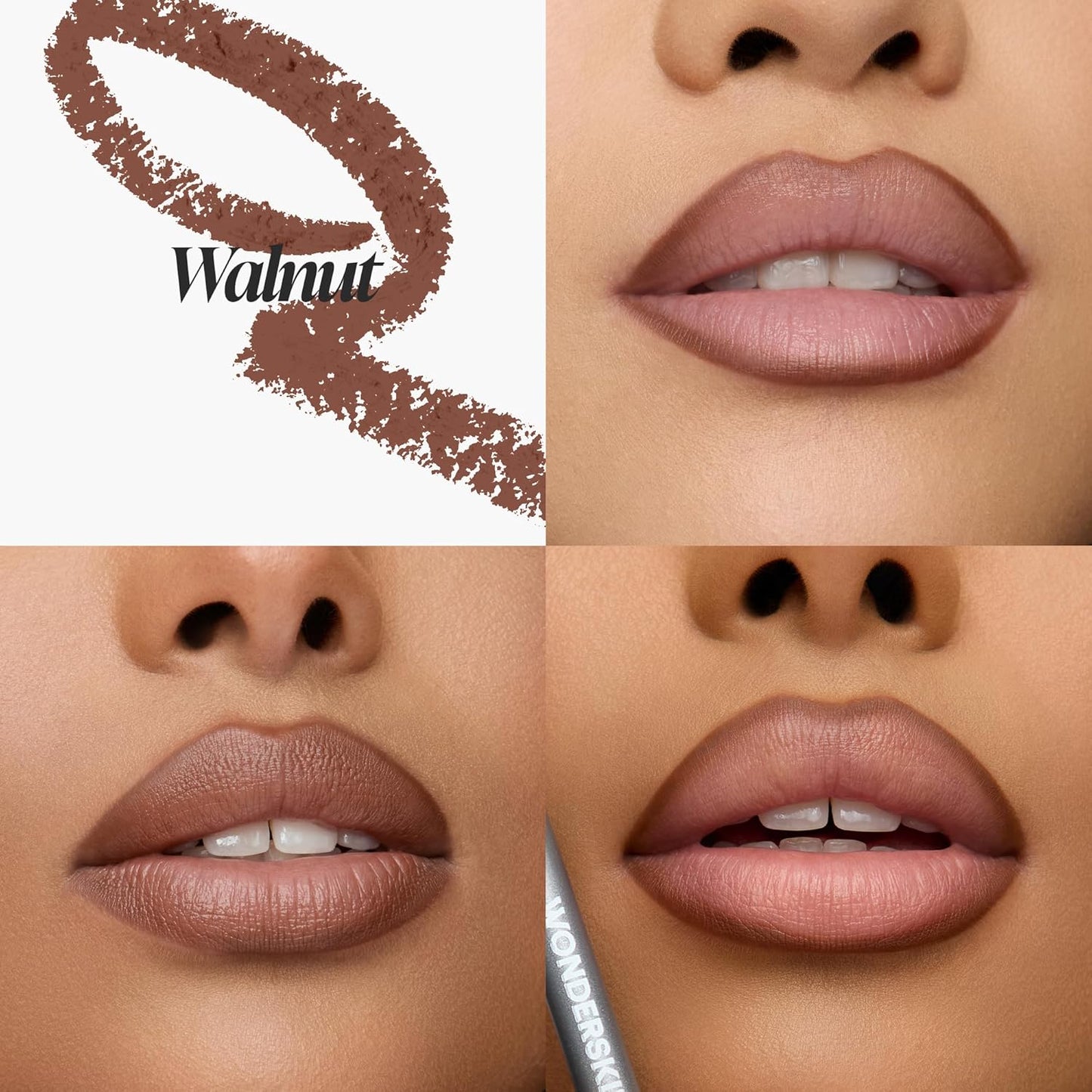 Wonderskin Lipliner Pencil - Waterproof & Transfer-Proof Long-Lasting Nude Lip Liner (Walnut)
