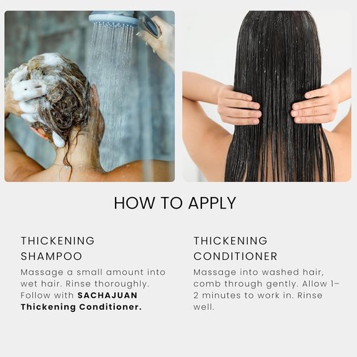 SACHAJUAN Thickening Shampoo & Conditioner Set - Ocean Silk Technology for Volume & Nourishment | Vegan, Paraben-Free | 2 x 3.4 oz