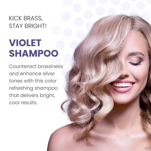 ALOXXI Violet Shampoo - Neutralizes Brassiness & Enhances Luminousity for Blonde/Silver Hair | 10.1 Fl Oz