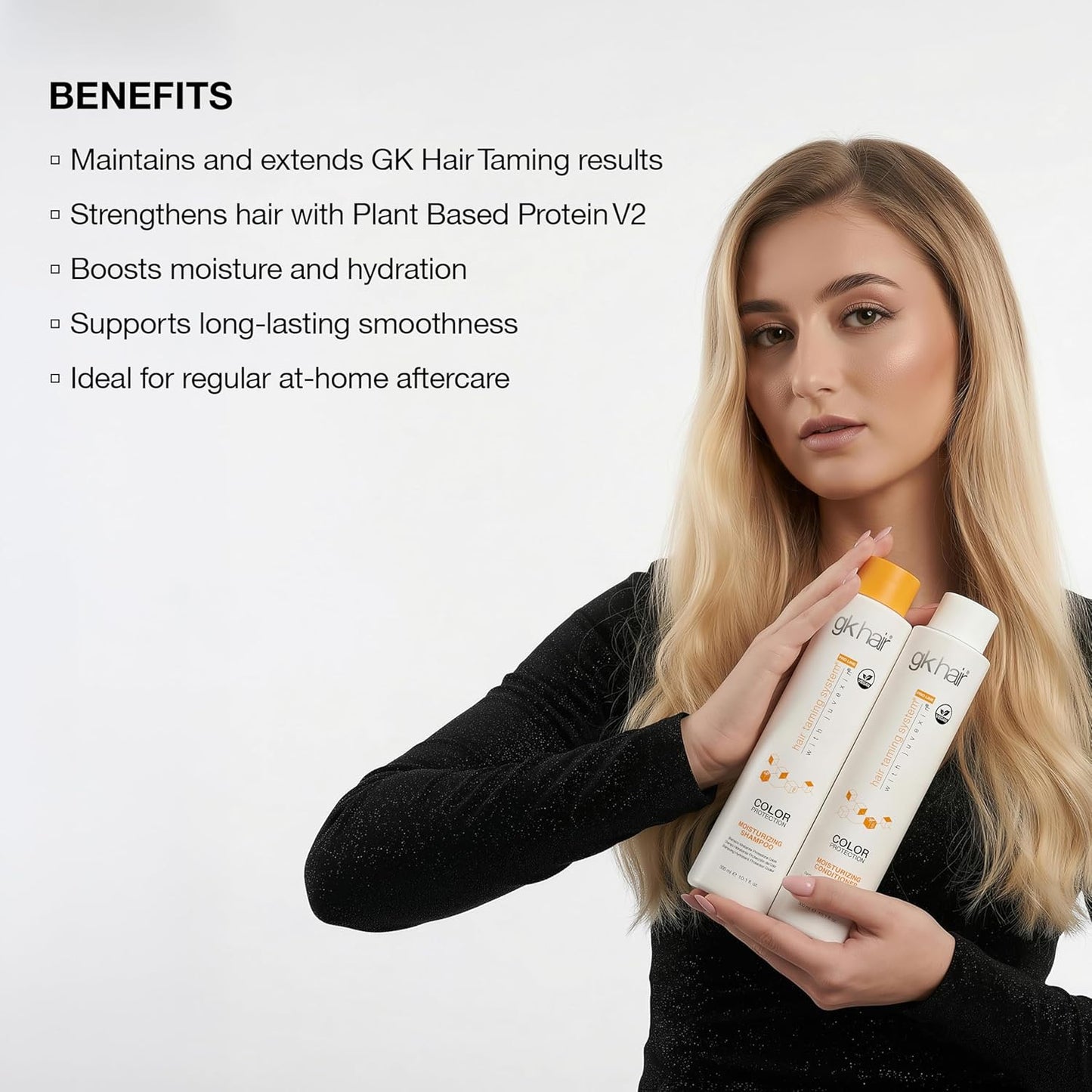 GK HAIR Moisturizing Color Protection Shampoo & Conditioner Set - Hydrating Formula for Dry, Coarse & Color-Treated Hair | 10.1 Oz