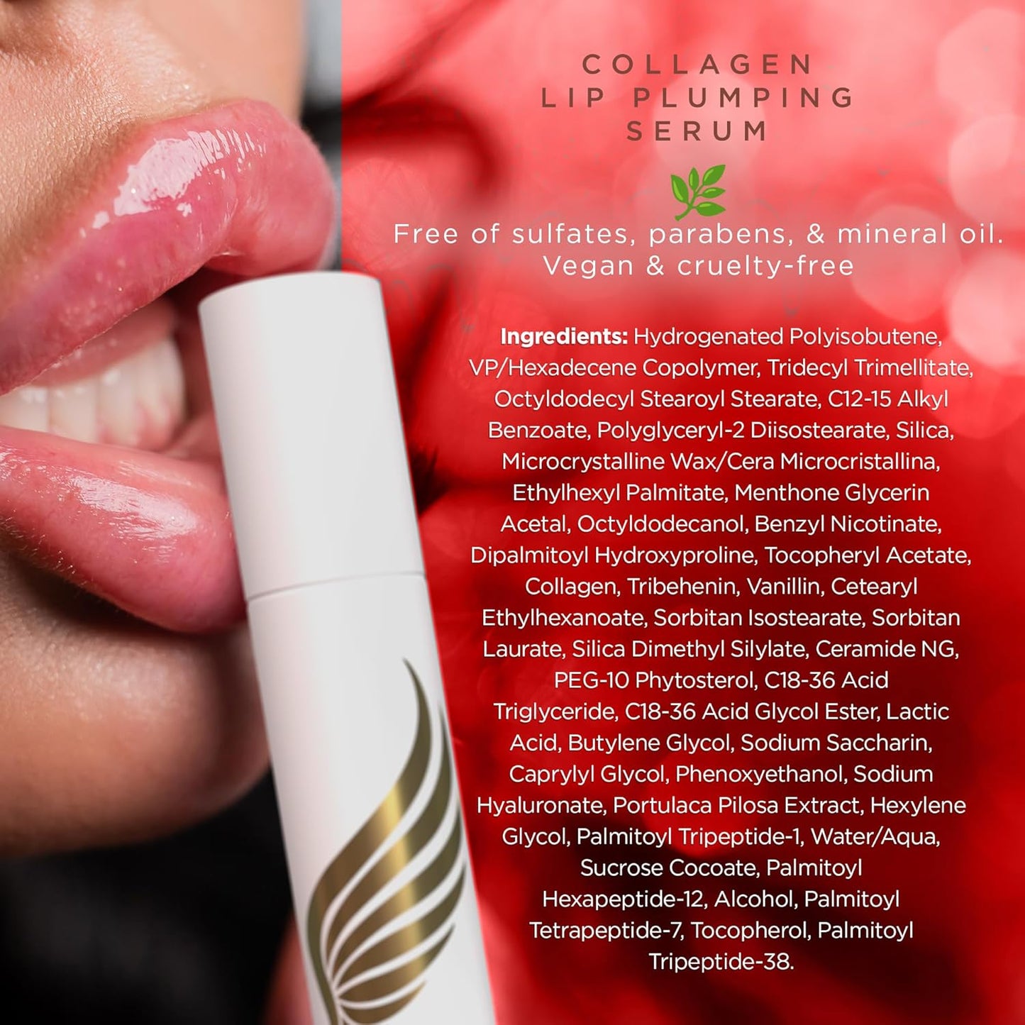 Bella Grace Vegan Collagen Lip Plumper Serum - Hydrating Lip Care with Vitamin E & Peptides | 0.1 fl oz
