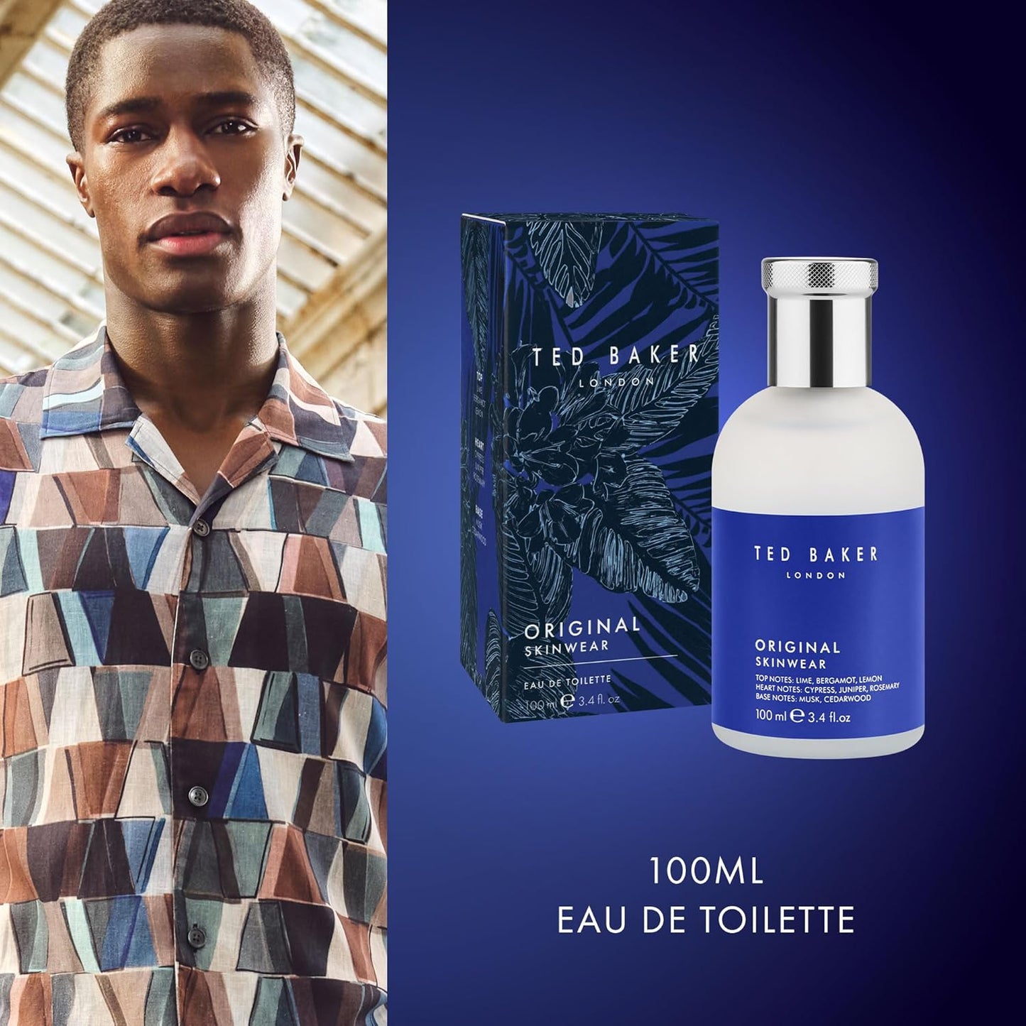 Ted Baker Original Skinwear Eau de Toilette for Men - Woody Aromatic Fragrance with Lime & Sandalwood | 3.4 fl oz / 100ml
