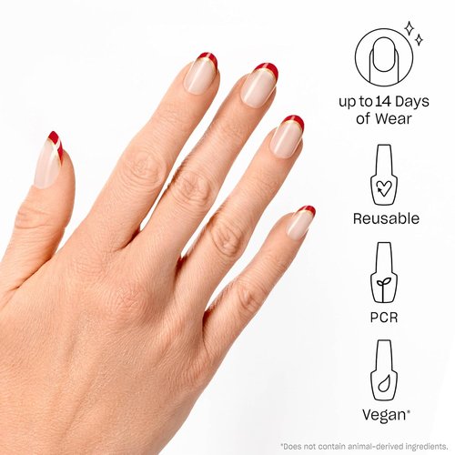 OPI Press On Nails - Short Round & Squoval Styles | 30 Count with Glue | Long Lasting & Reusable