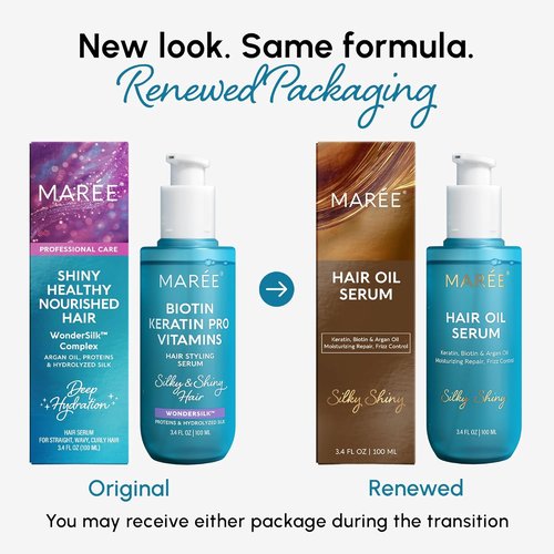 Maree Hair Oil | Frizz Control Serum with Argan Oil, Keratin & Biotin – Nourishing Treatment for Dry, Curly Hair
