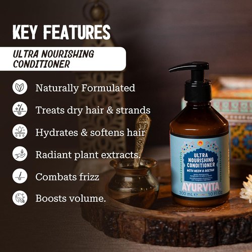 Neem & Reetha Nourishing Conditioner by Herbal Care | Repairs & Nourishes All Hair Types - 10 fl oz