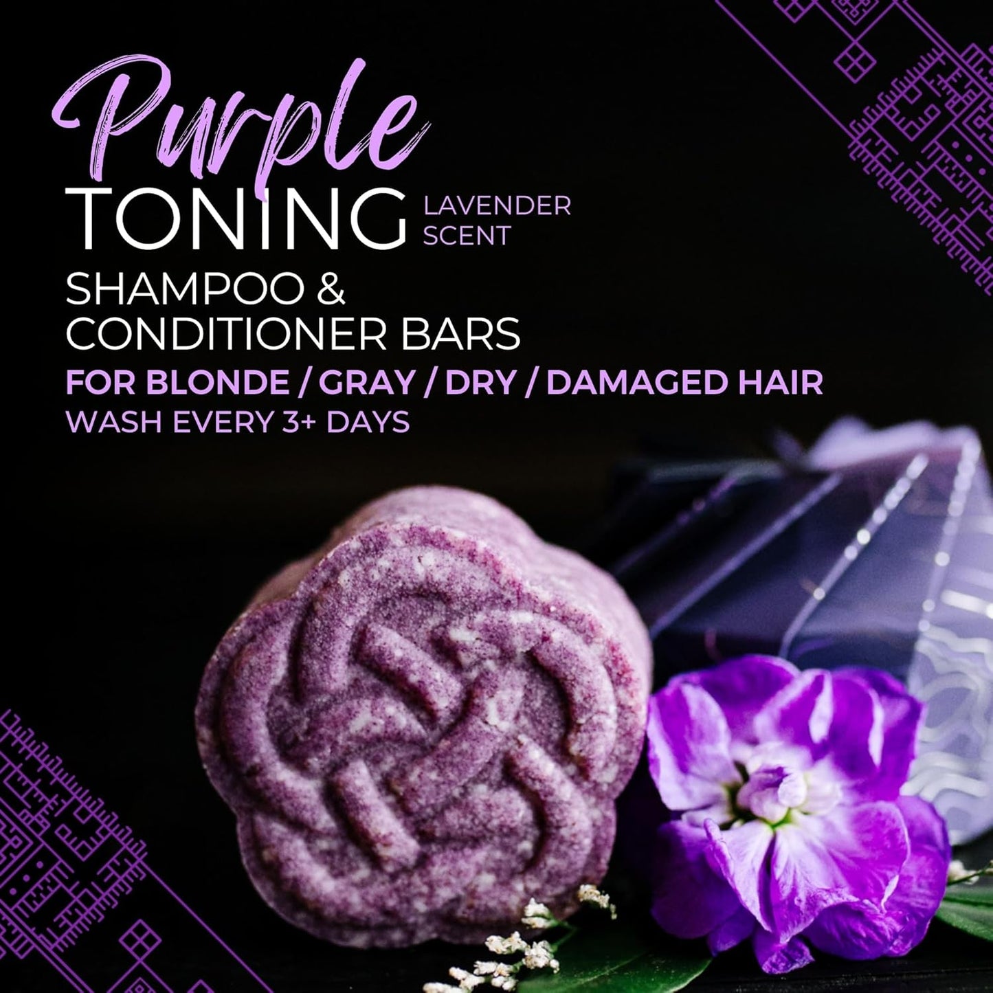Viori Purple Shampoo Bar - Handcrafted with Longsheng Rice Water for Brassy Blonde Hair - All-Natural Formula