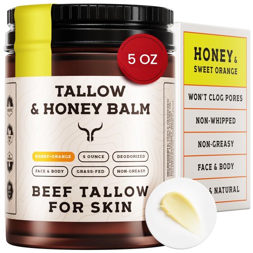 Ancestral Haven Beef Tallow for Skin - Tallow and Honey Balm For Face - Tallow Face Moisturizer - Beef Tallow Moisturizer - Tallow Balm