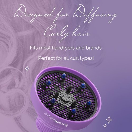 Curl Keeper Hair Dryer Diffuser - Pop-Up Silicone Attachment for Curly Hair | Travel-Friendly & Universal Fit