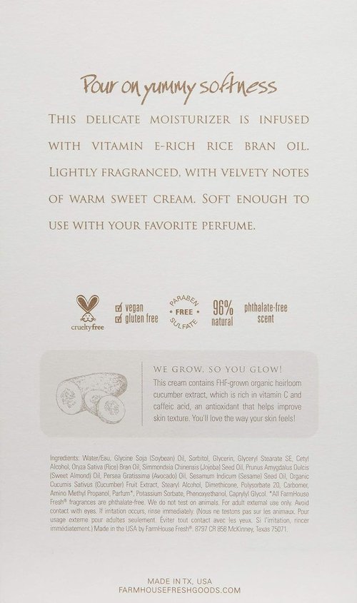 FarmHouse Fresh Sweet Cream Body Milk - Nourishing Hydration for Soft, Smooth Skin | 8 oz